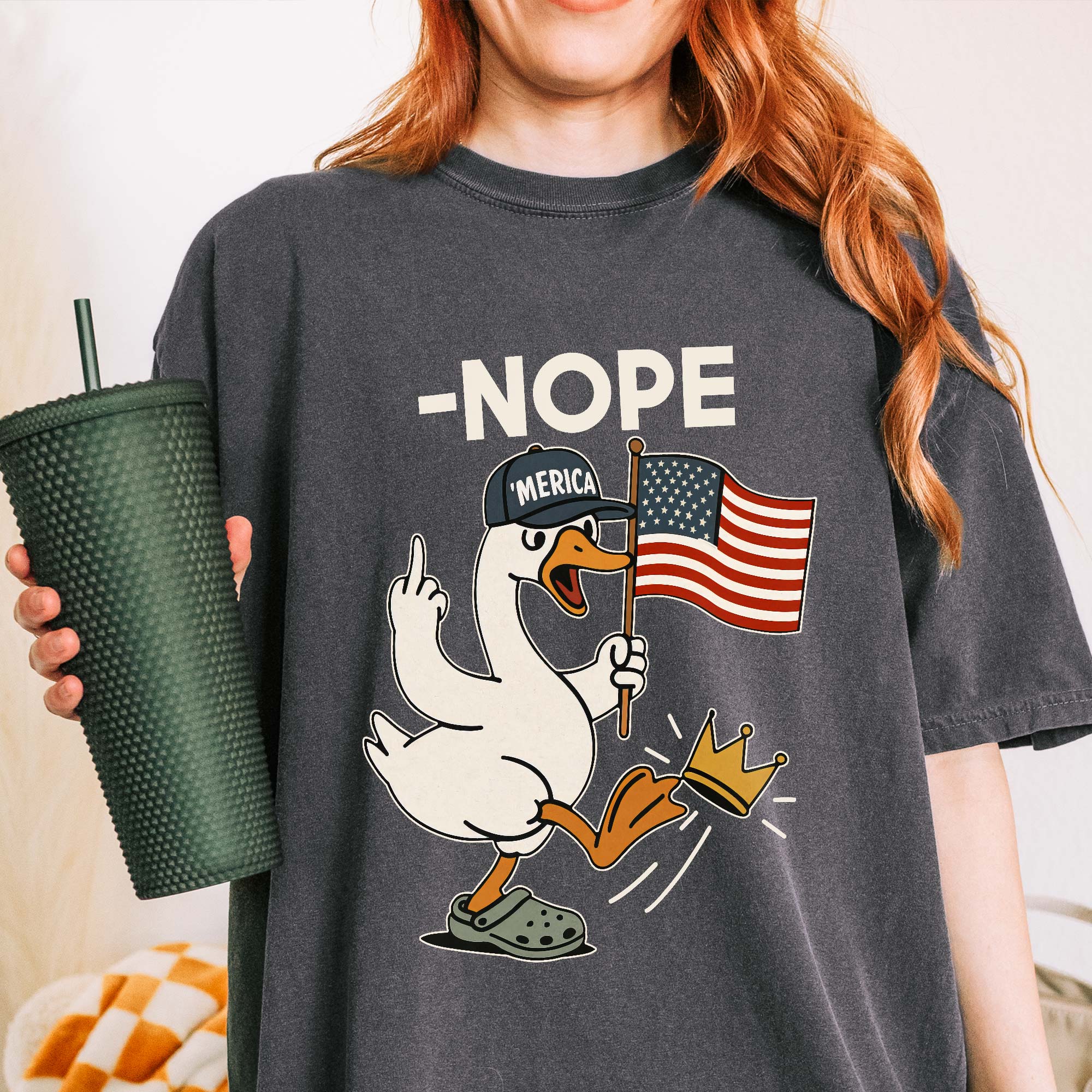 No Kings In America Funny Goose Comfort Colors T-Shirt